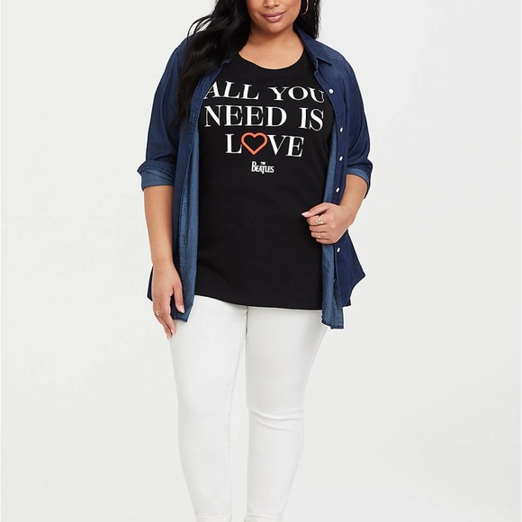 Torrid 1X XL T-Shirt Top Beatles All You Need Love - Picture 3 of 4